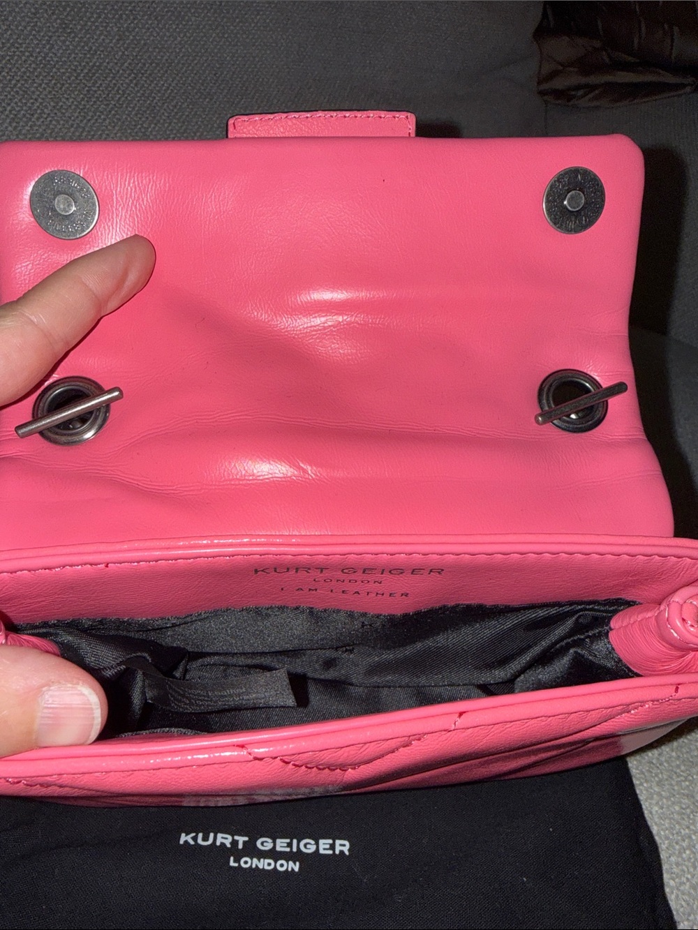 Kurt Geiger Pink Quilted Chain-Handle Bag - Picture 9 of 11